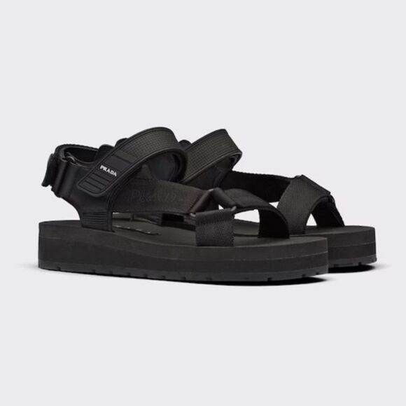Prada Rare Nomad Platform Sport Sandals Black 36.5 - Picture 3 of 14